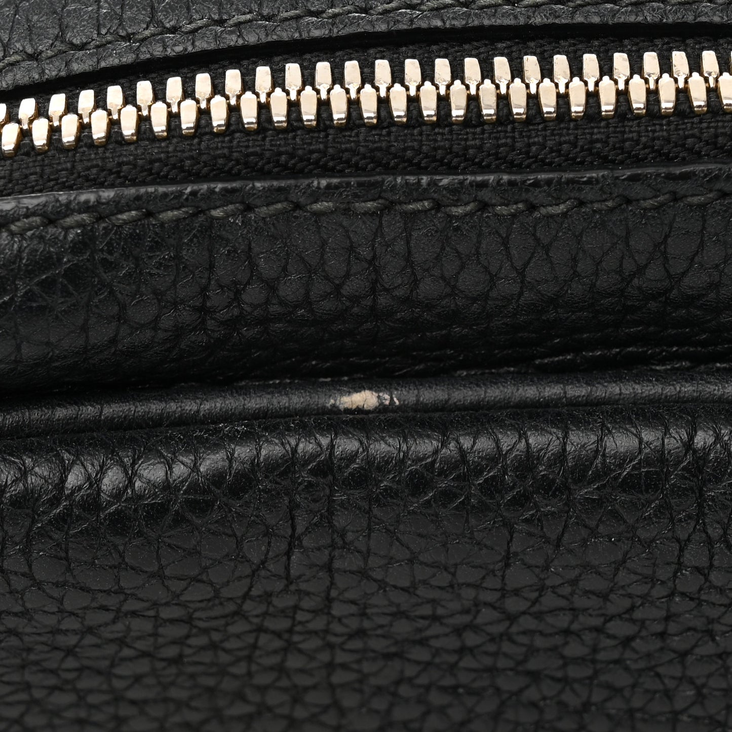 Pebbled Calfskin Small Soho Disco Bag Black