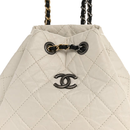 Chanel Aged Calfskin Quilted Small Gabrielle Backpack Black White 8 of 12
