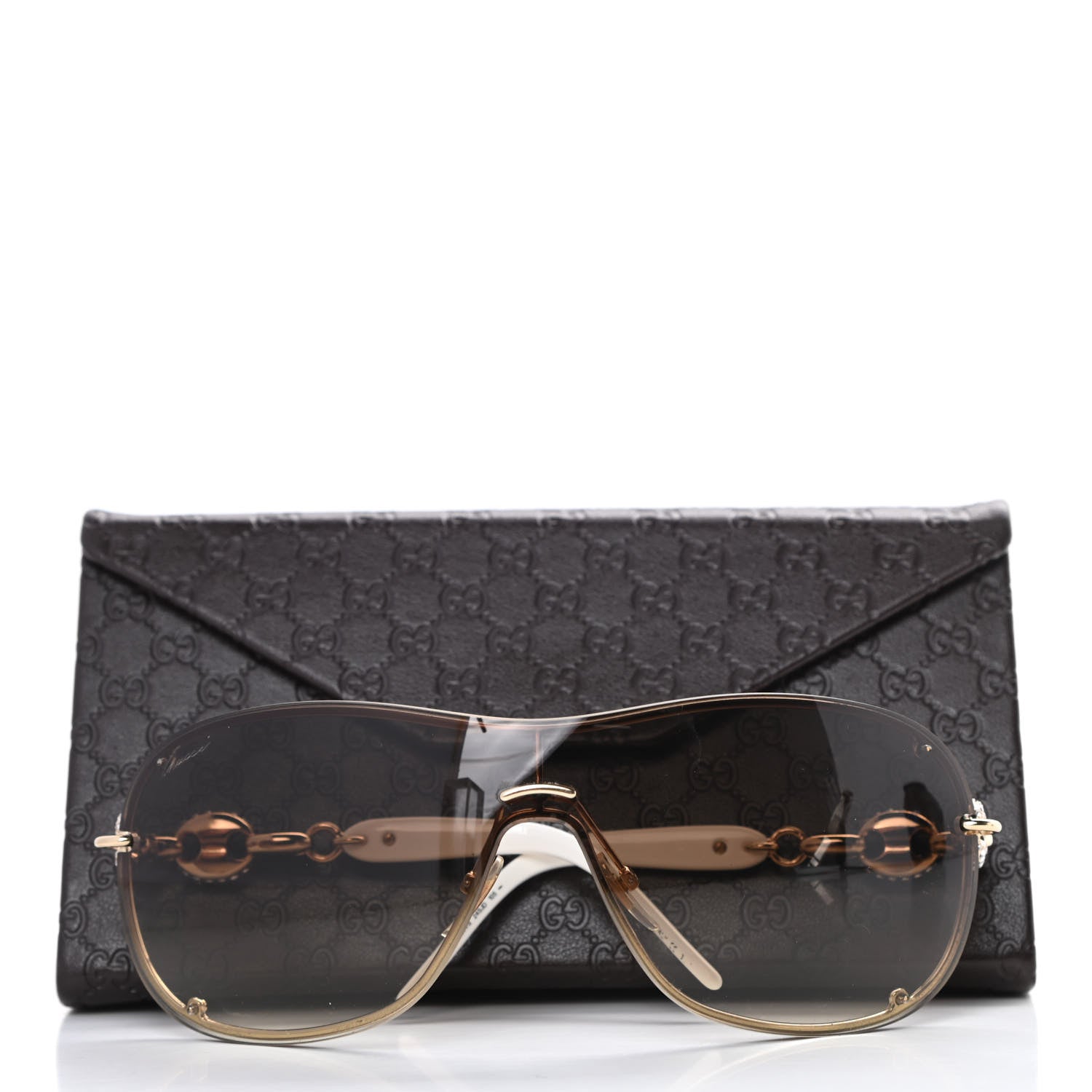 Gucci Crystal Marina Chain Shield Sunglasses GG4231/S White 8 of 8