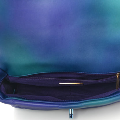 Chanel Tie Dye Calfskin Quilted Medium Chanel 19 Flap Blue Purple 5 of 12