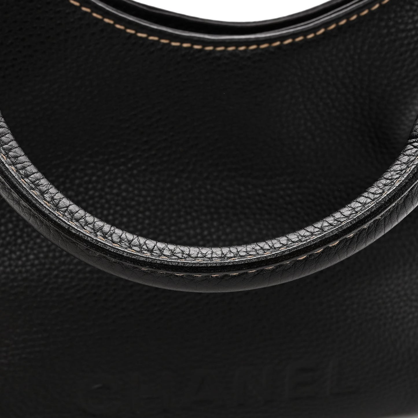 Grained Calfskin Tassel Hobo Black