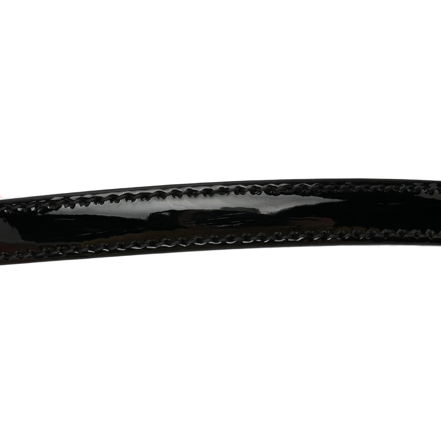 Patent Double G Thin Belt Black