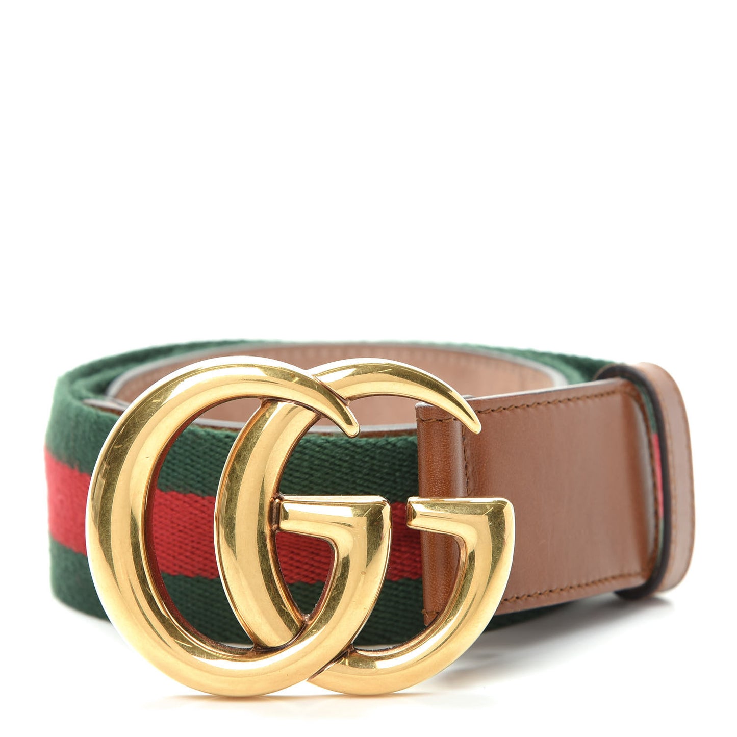 Nylon Calfskin Double G Web 40mm Belt 75 30 Green Red Cuir