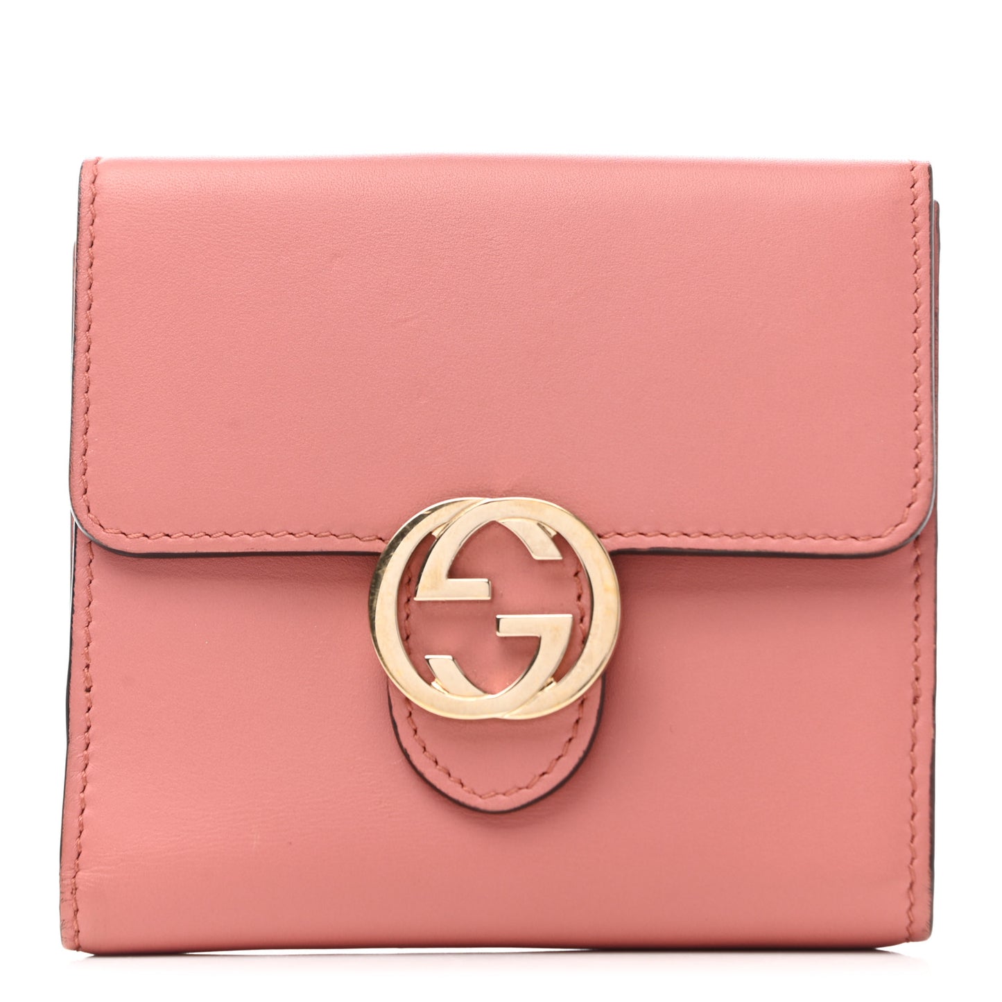 Moon Calfskin Interlocking G French Wallet Cameo Pink