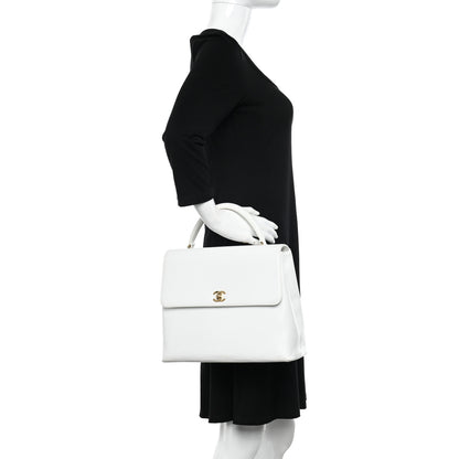 Chanel Caviar Jumbo Kelly Flap White 2 of 13
