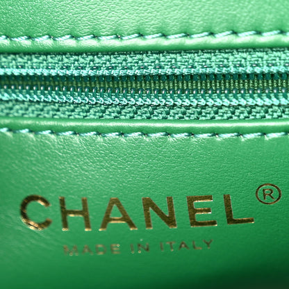 Chanel Shiny Aged Calfskin Quilted Nano Kelly Shopper Green 6 of 9