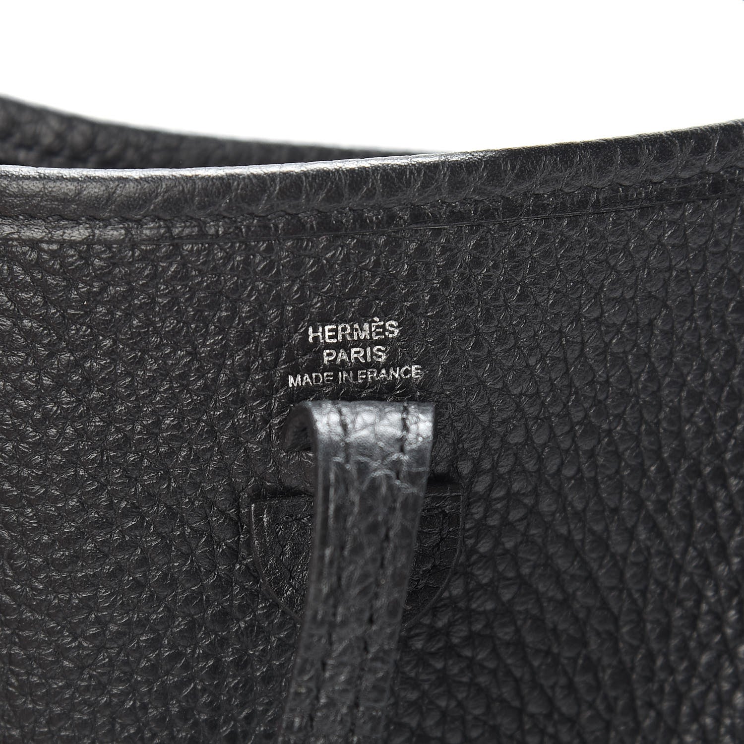 Hermes Taurillon Clemence Evelyne TPM Black 6 of 11