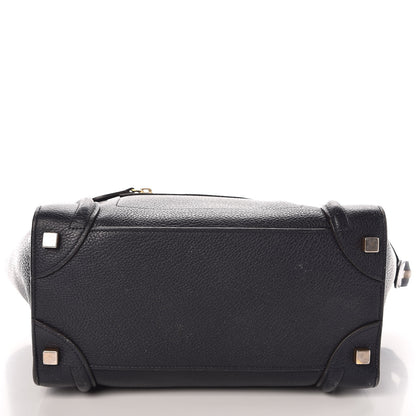 Celine Drummed Calfskin Micro Luggage Black 5 of 31