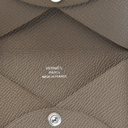 Hermes Epsom Calvi Card Case Etoupe 7 of 8
