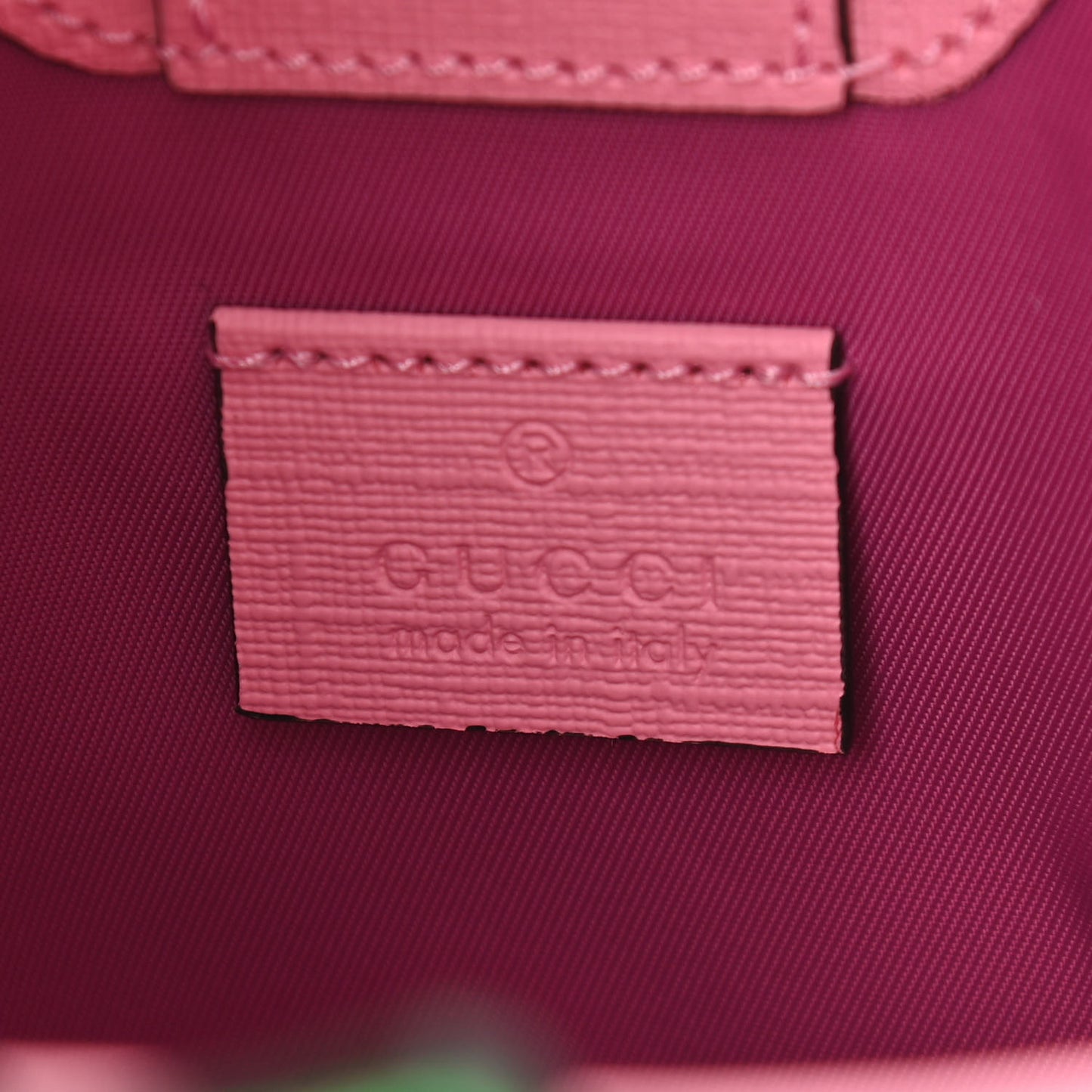 GG Supreme Monogram 3-D Strawberry Childrens Bucket Tote Beige Ebony Lotus Pink Fuxia Emerald