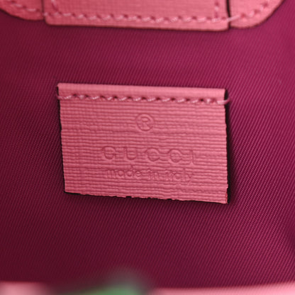 Gucci GG Supreme Monogram 3-D Strawberry Childrens Bucket Tote Beige Ebony Lotus Pink Fuxia Emerald 5 of 10
