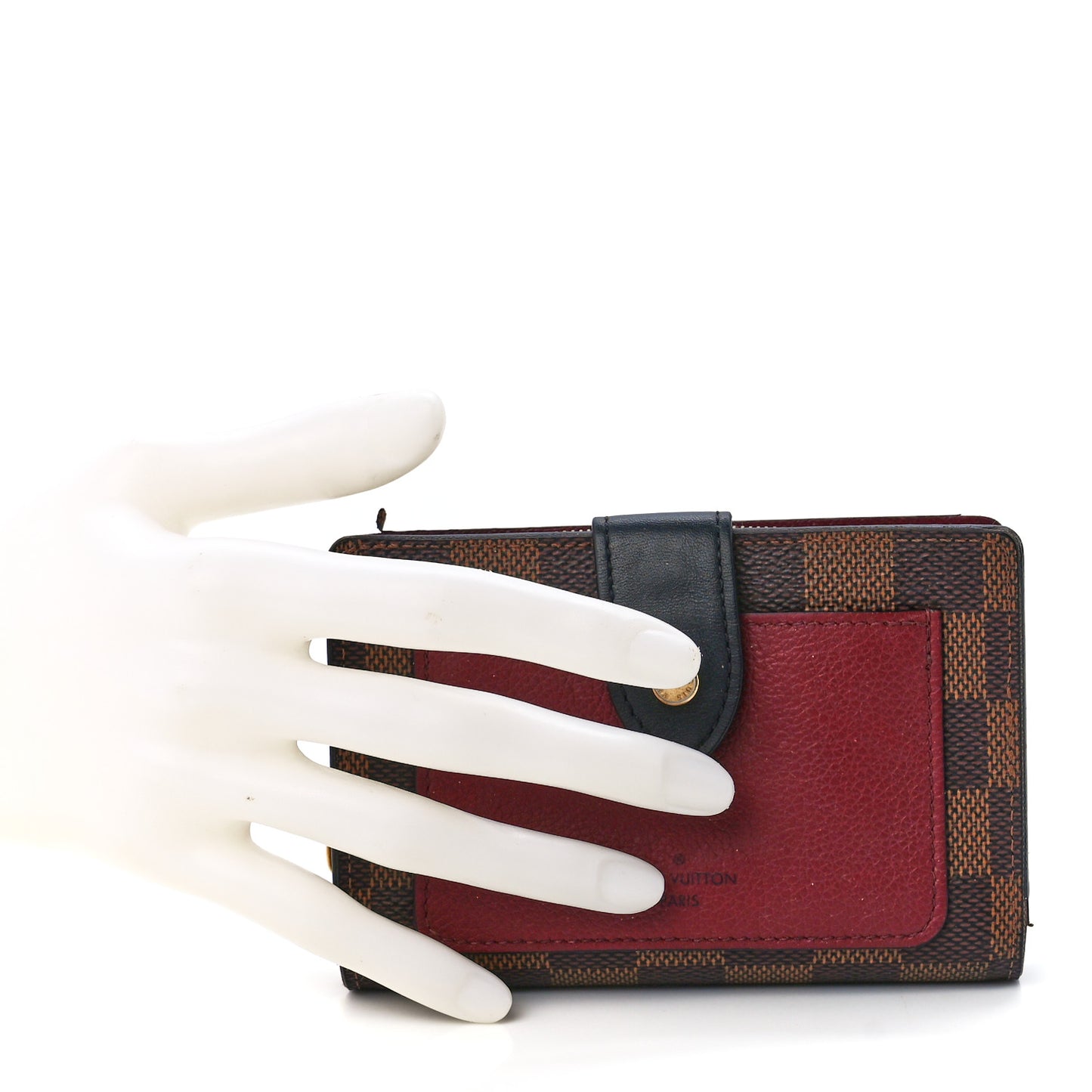 Damier Ebene Juliette Wallet Bordeaux Black