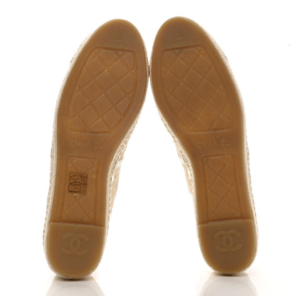 Chanel Macrame Patent CC Espadrilles 41 Beige Ivory 5 of 10