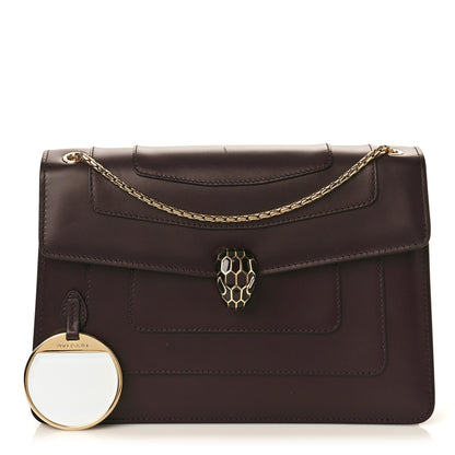 Bulgari Calfskin Serpenti Forever Shoulder Bag Plum 1 of 9