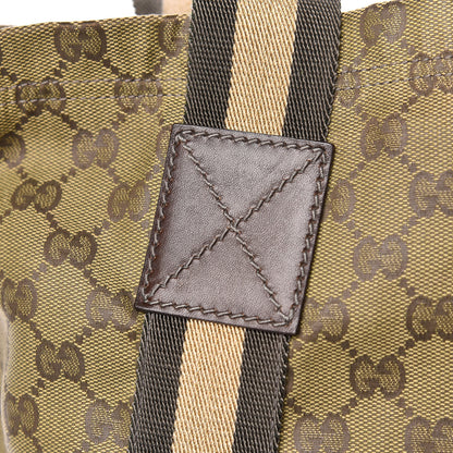 Gucci GG Monogram Medium Web Handle Vertical Tote Green 12 of 15