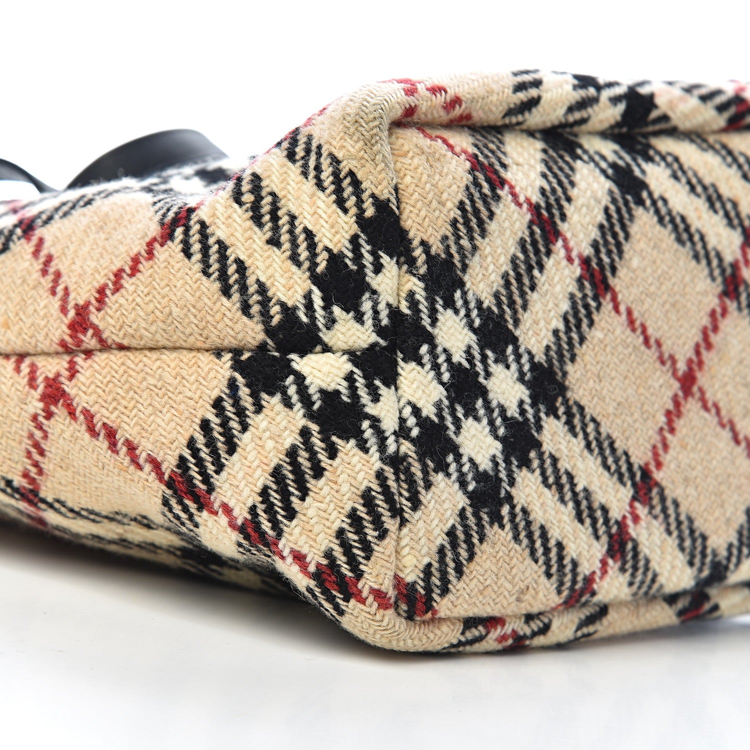 Burberry Wool Check Tote Beige 8 of 10