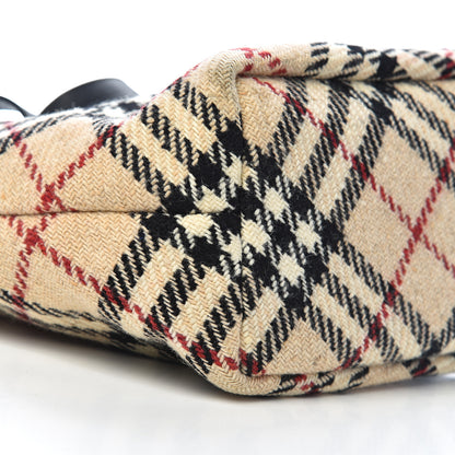 Burberry Wool Check Tote Beige 8 of 10