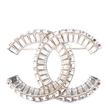 Chanel Baguette Crystal CC Brooch Silver 1 of 4