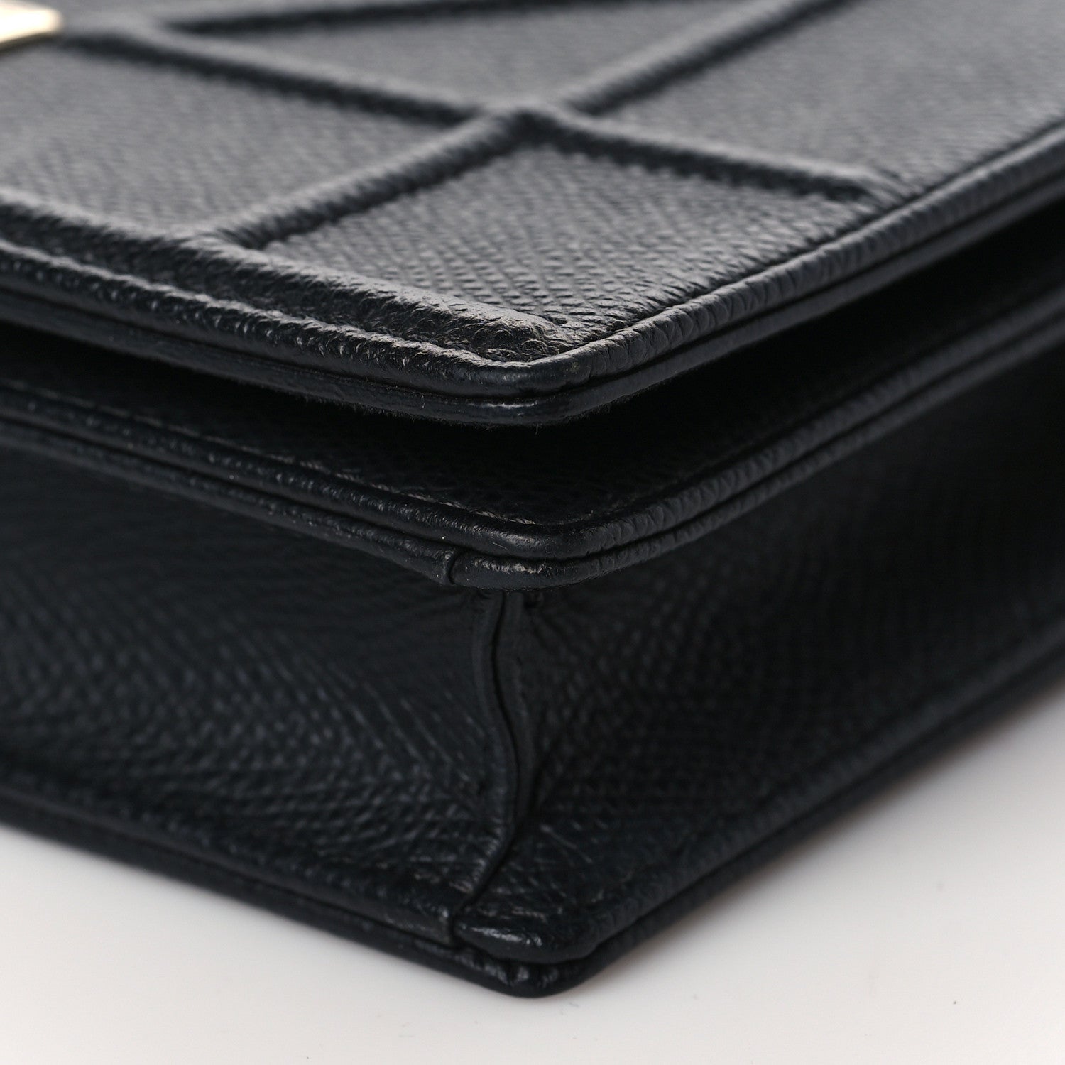 Christian Dior Grained Calfskin Diorama Wallet on Chain Pouch Black 8 of 8