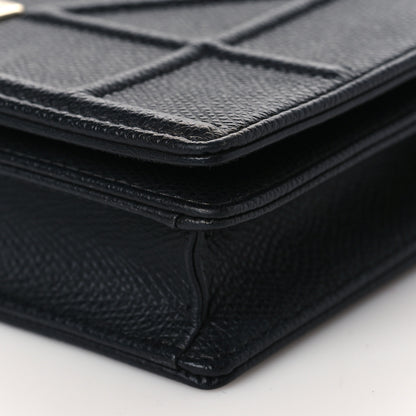 Christian Dior Grained Calfskin Diorama Wallet on Chain Pouch Black 8 of 8