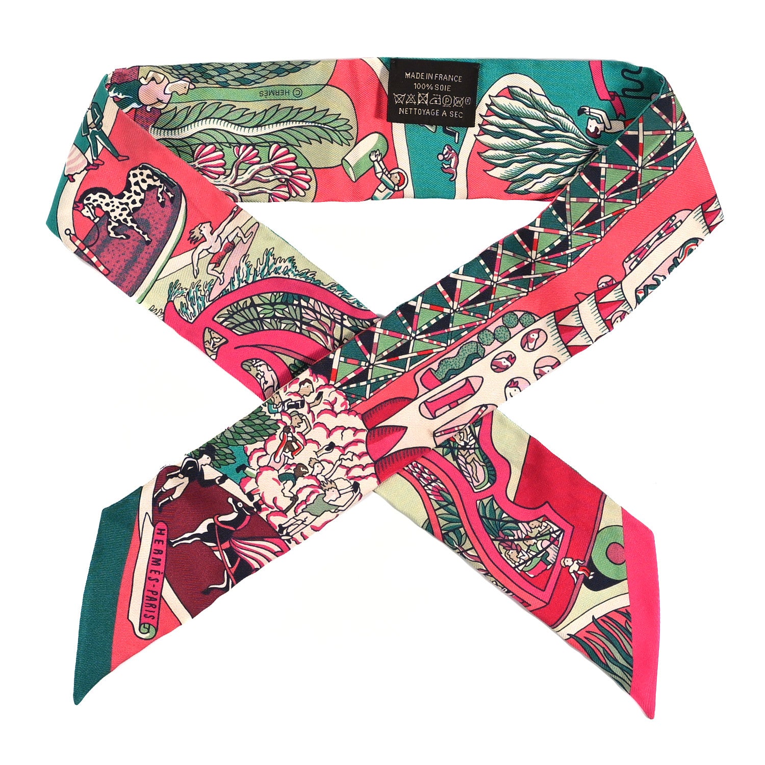 Hermes Silk Exposition Universelle Twilly Rose Vif Menthol 1 of 5