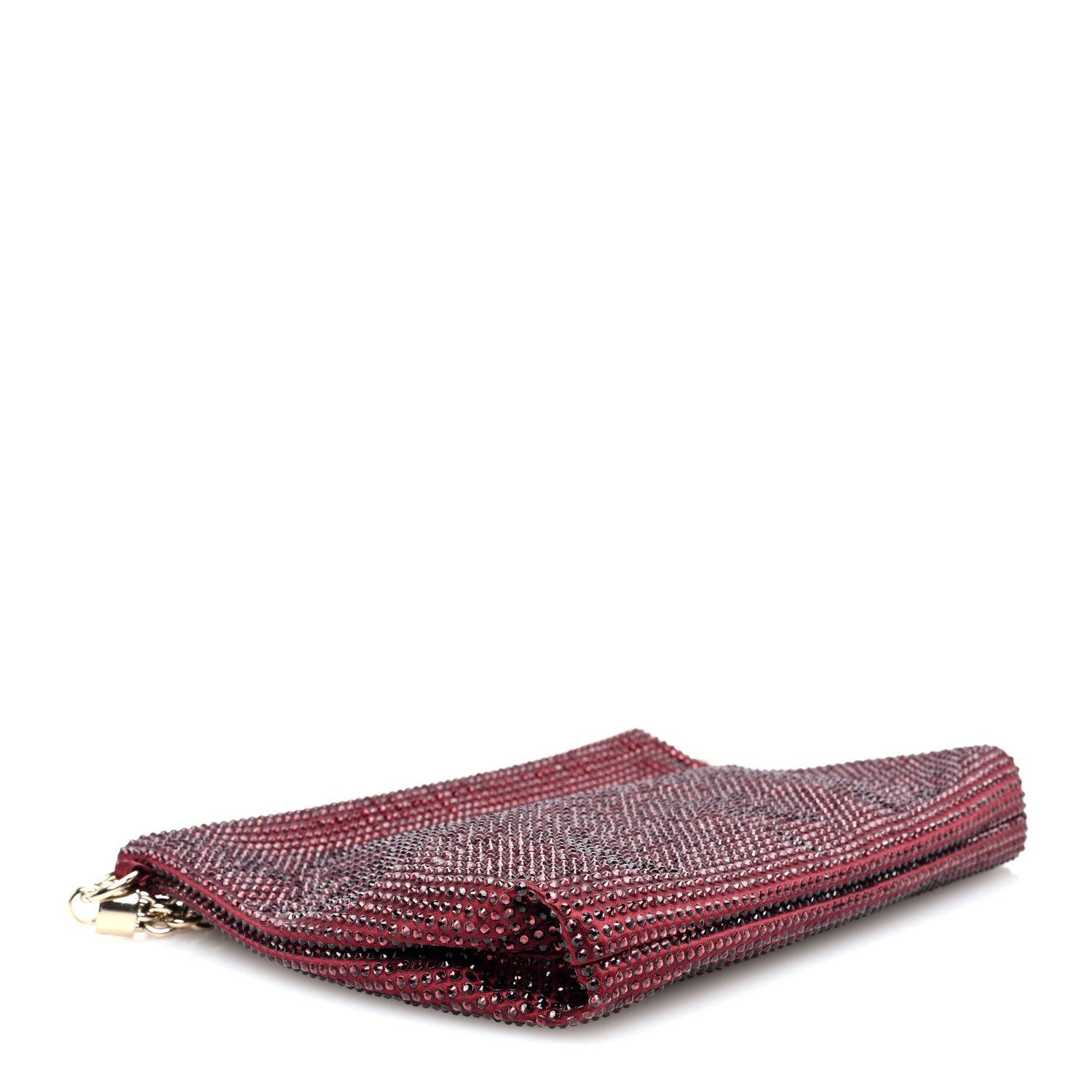 Jimmy Choo Satin Crystal Callie Tassel Shoulder Bag Wine 4 of 9