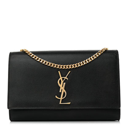 Saint Laurent Grain De Poudre Medium Classic Monogram Kate Satchel Black 1 of 15