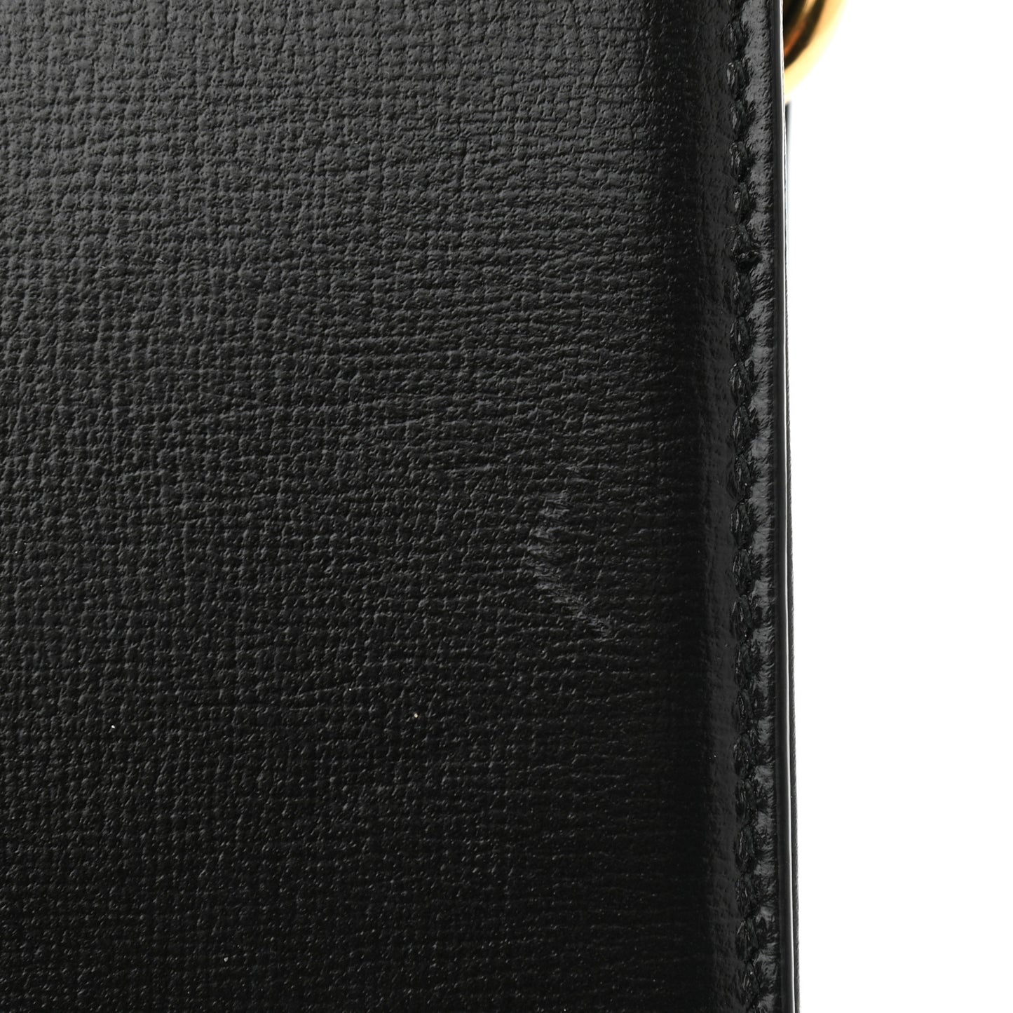 Textured Calfskin Small Torchon GG Ring Shoulder Bag Black