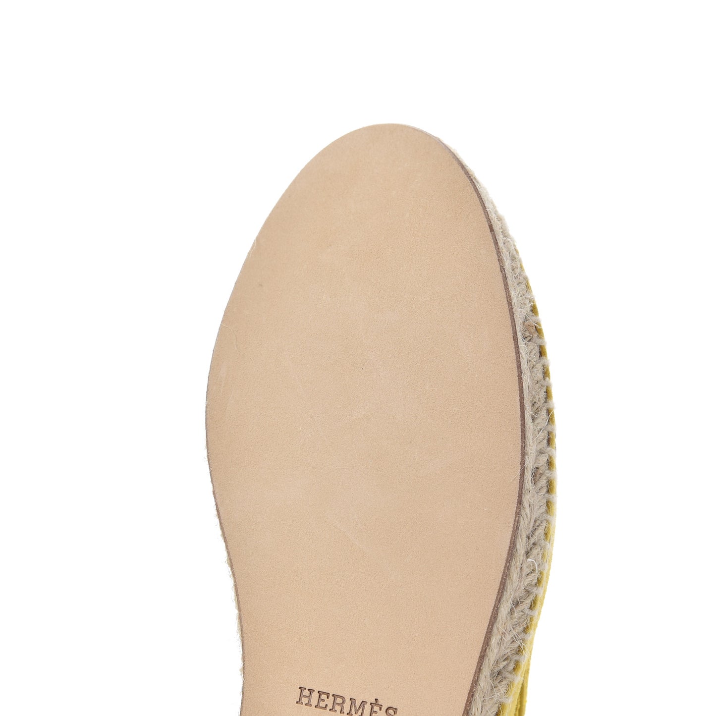Suede Goatskin Womens Trip Espadrilles 37 Jaune Citron
