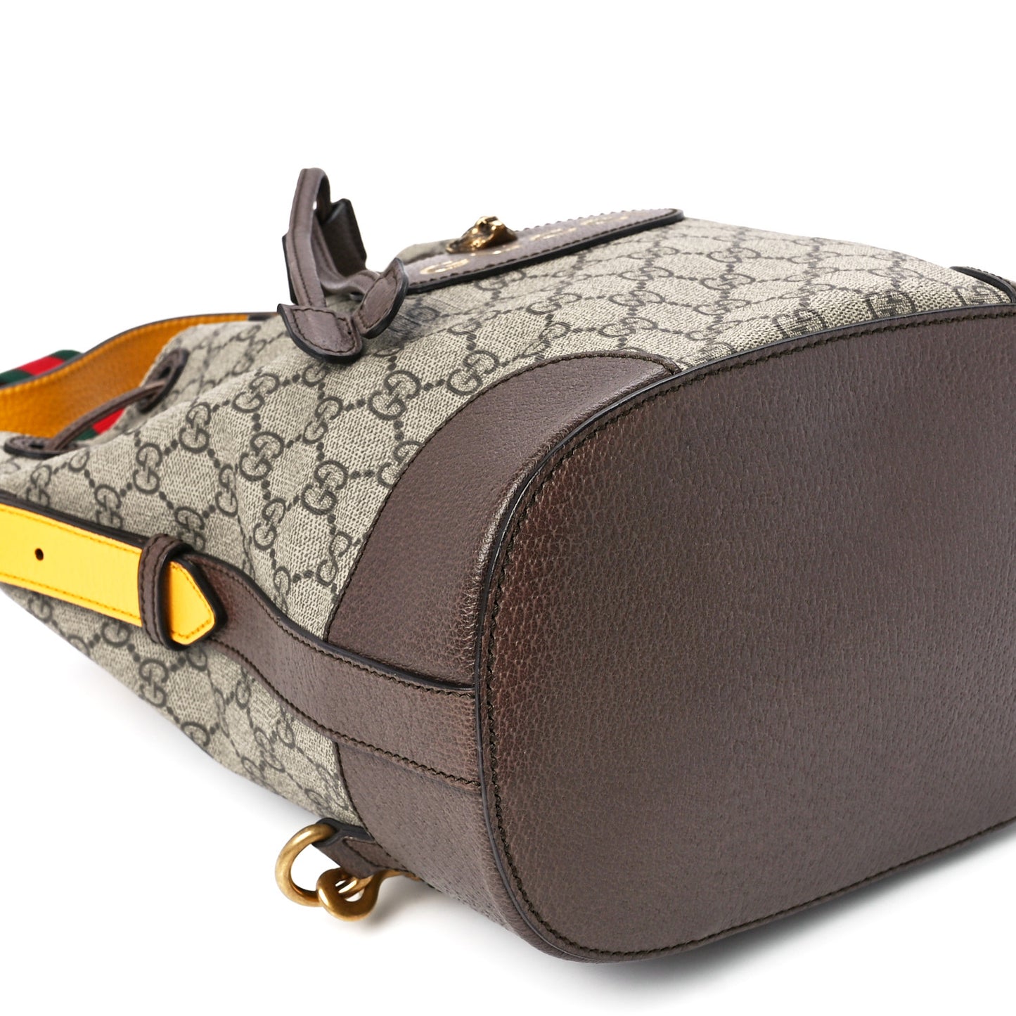 GG Supreme Monogram Neo Vintage Drawstring Bucket Backpack Beige New Acero Crop