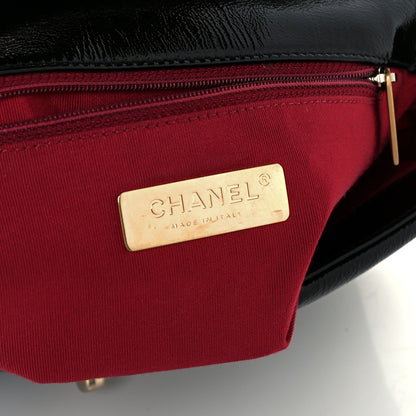 Chanel Shiny Crumpled Calfskin Quilted Medium Chanel 19 Flap Black 6 of 11
