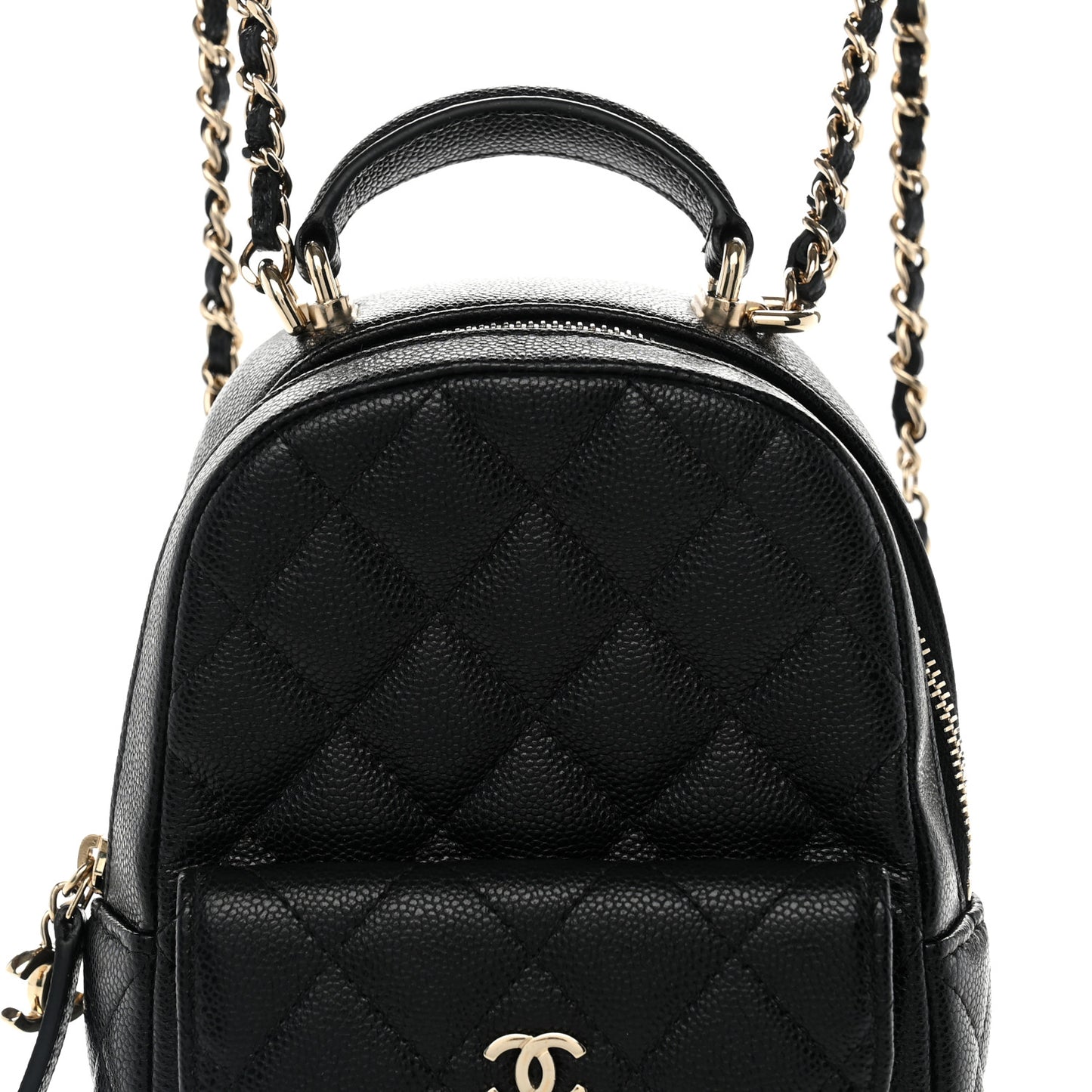 Caviar Quilted CC Mini Classic Backpack Black