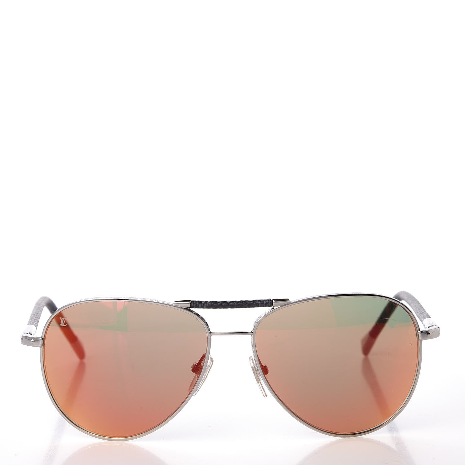 Louis Vuitton Damier Graphite Conspiration Pilote Aviator Sunglasses Z0791U Silver 2 of 8