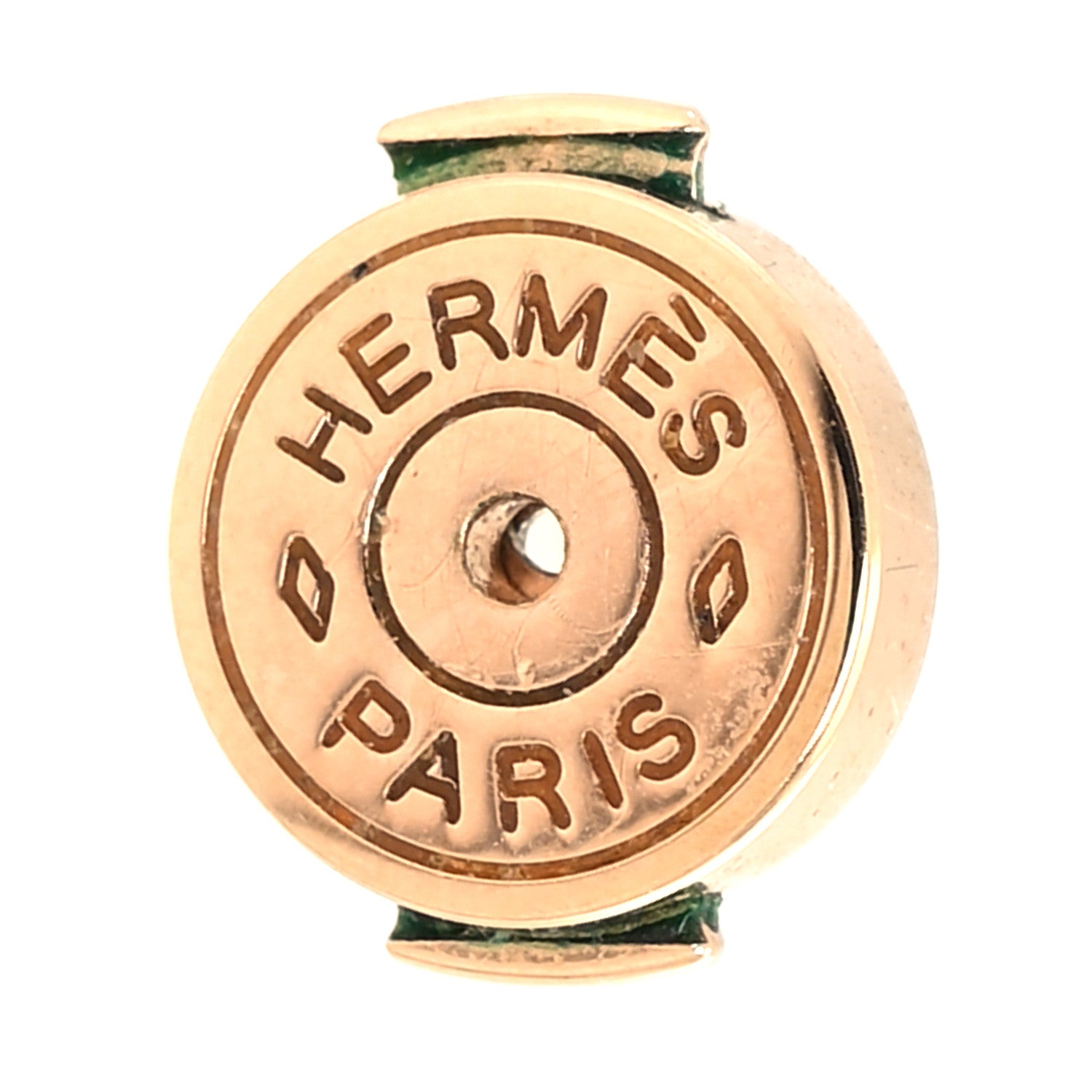 Hermes Rose Gold Lacquered Pop H Earrings Malachite 4 of 5