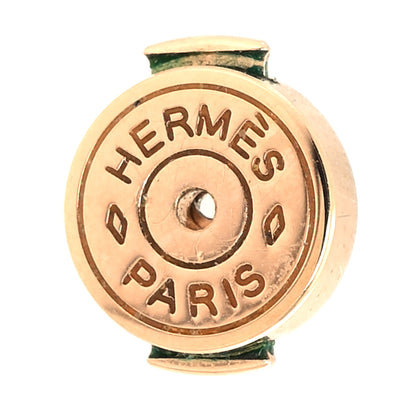 Hermes Rose Gold Lacquered Pop H Earrings Malachite 4 of 5