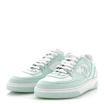 Chanel Cotton Sneakers 41 Light Turquoise White 4 of 10