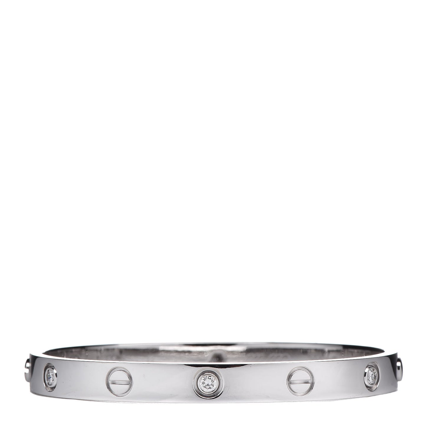 18K White Gold 6 Diamond LOVE Bracelet 17