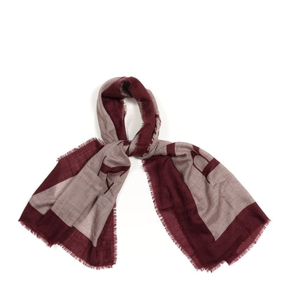 Burberry Cashmere Logo Scarf Burgundy 1 of 4
