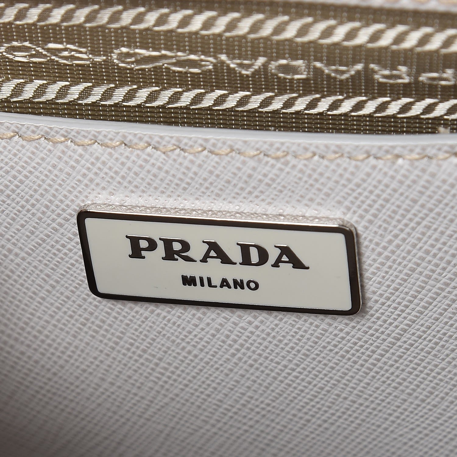Prada Saffiano Lux Studded Crystal Medium Galleria Double Zip Tote Talco 6 of 10
