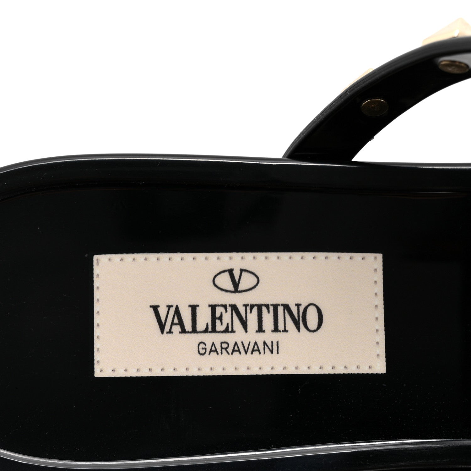 Valentino Garavani PVC Jelly Rockstud Caged Flat Thong Sandals 38 Black 6 of 8