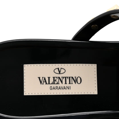 Valentino Garavani PVC Jelly Rockstud Caged Flat Thong Sandals 38 Black 6 of 8