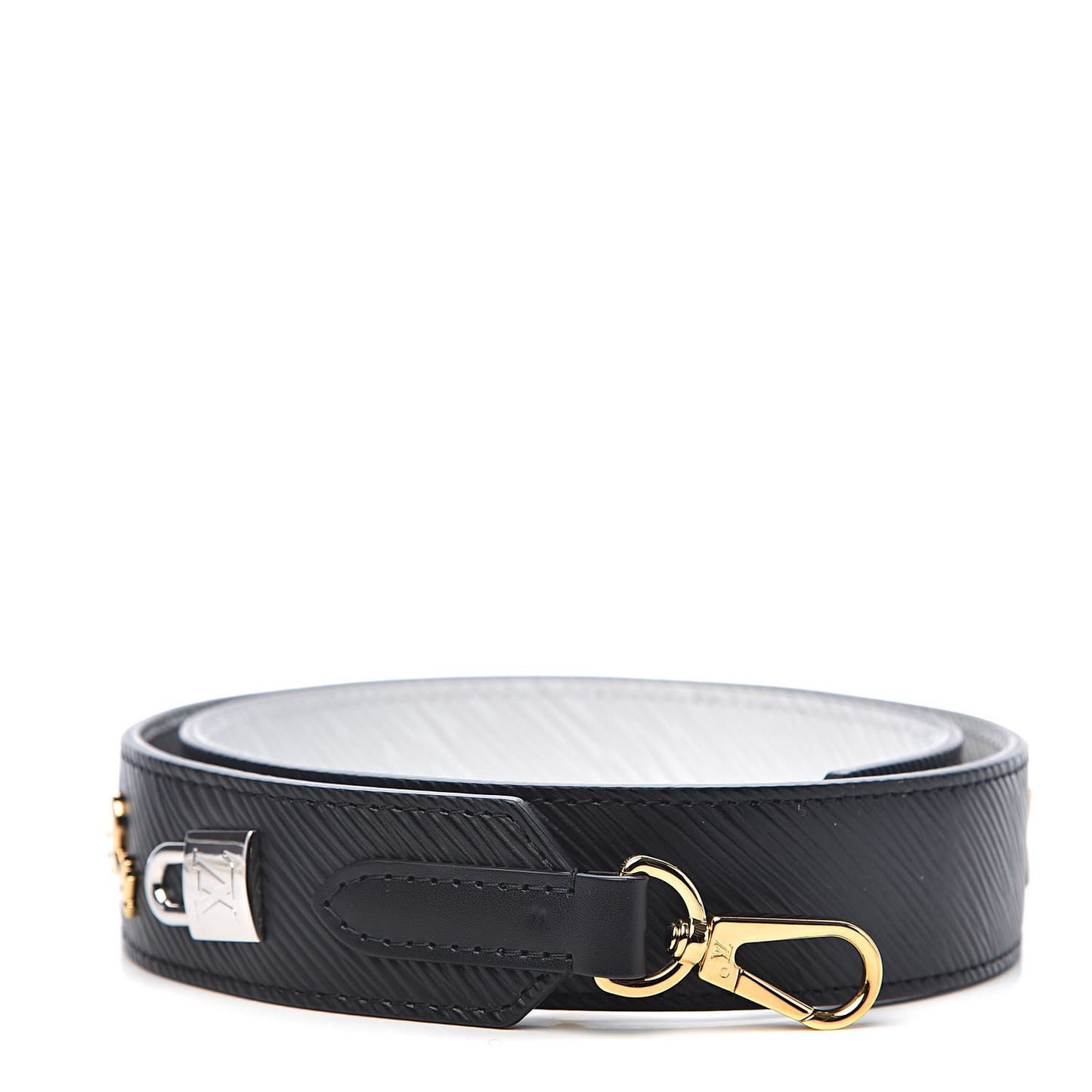 Epi Love Lock Shoulder Strap Black White