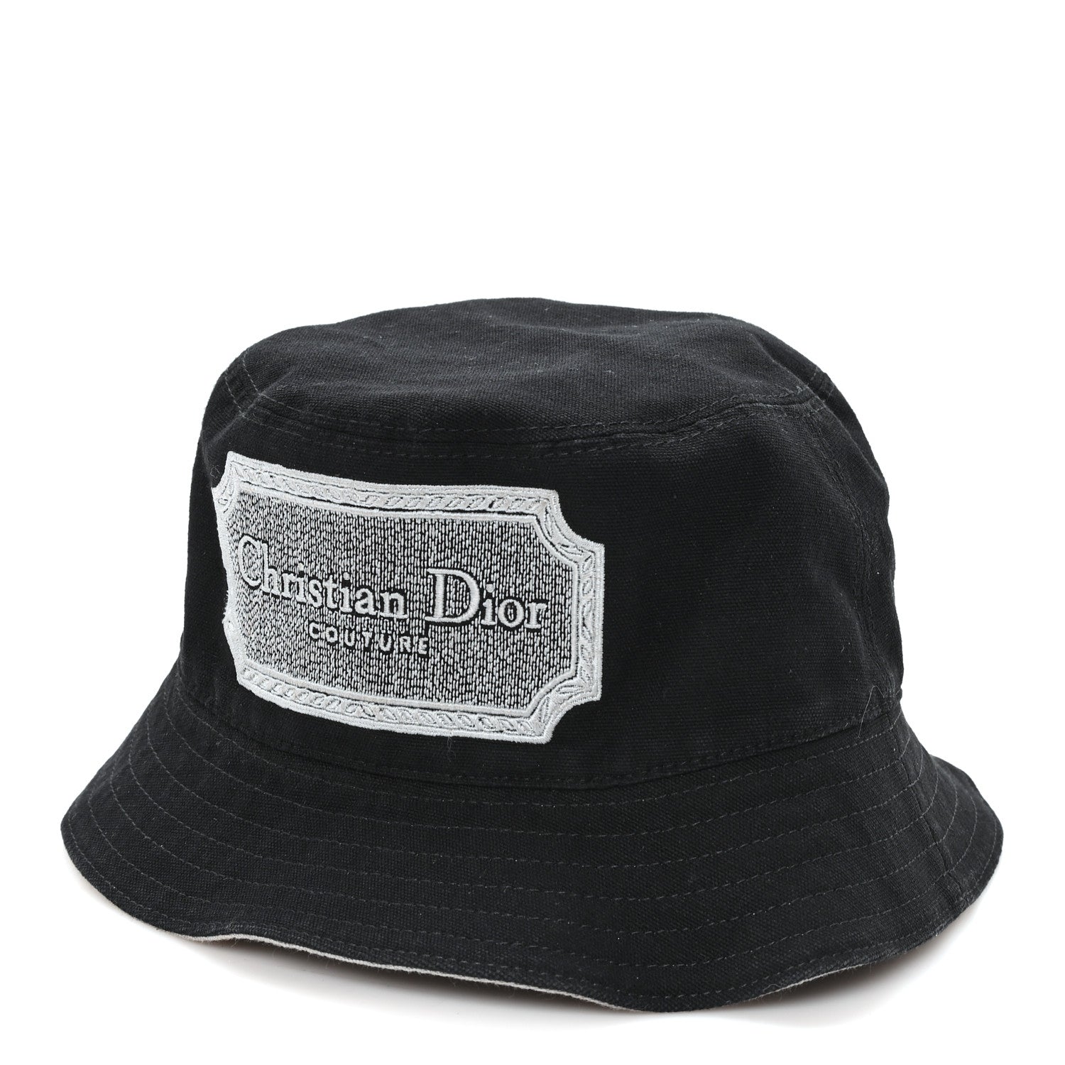 Christian Dior Cotton Logo Bucket Hat S Black 1 of 10