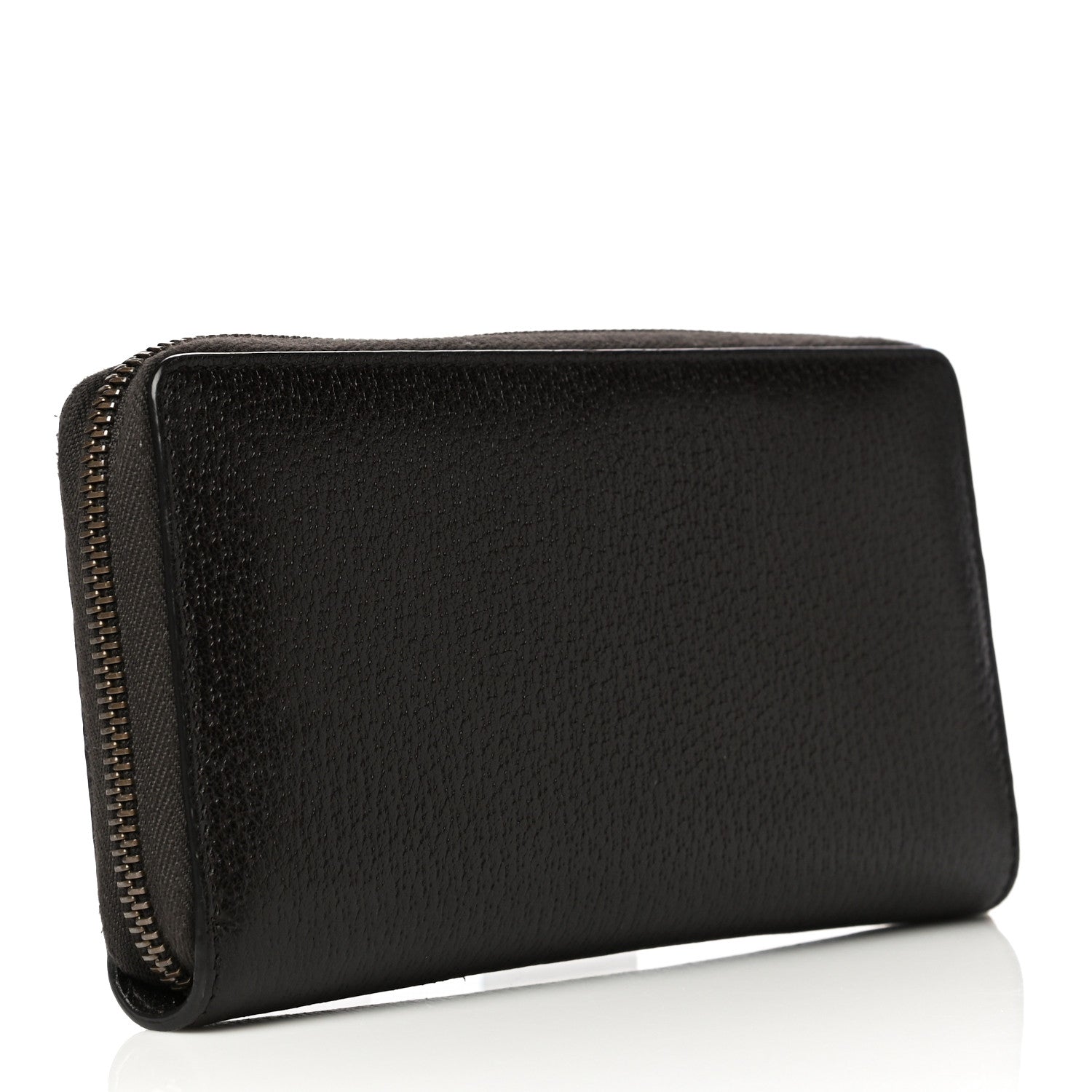 Gucci Dollar Calfskin Boar Effect GG Marmont Zip Around Wallet Dark Cocoa 3 of 15