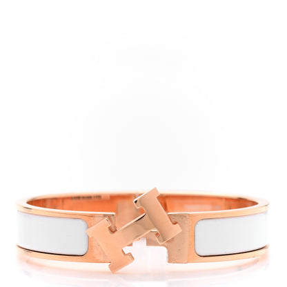 Hermes Enamel Narrow Clic Clac H Bracelet PM White 5 of 5