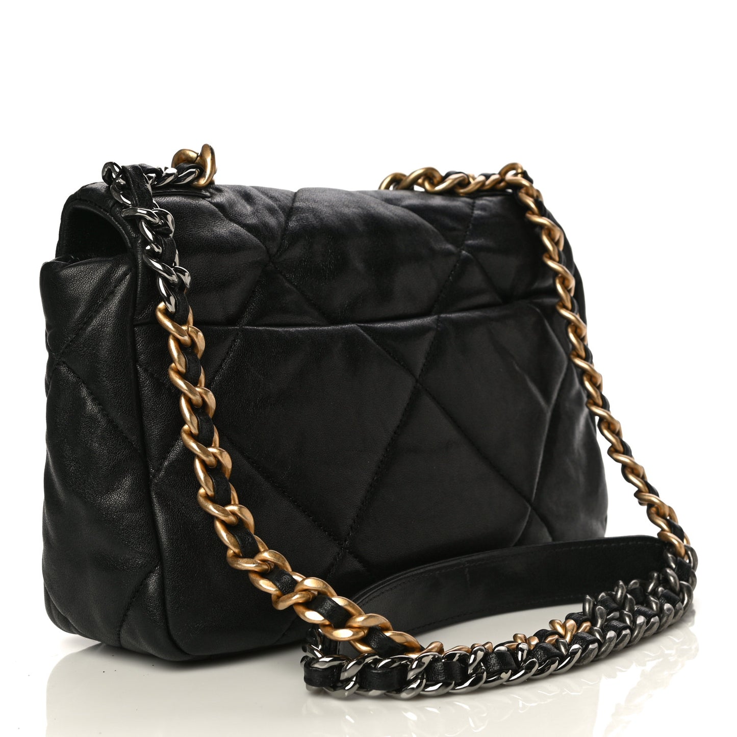 Lambskin Quilted Medium Chanel 19 Flap Black