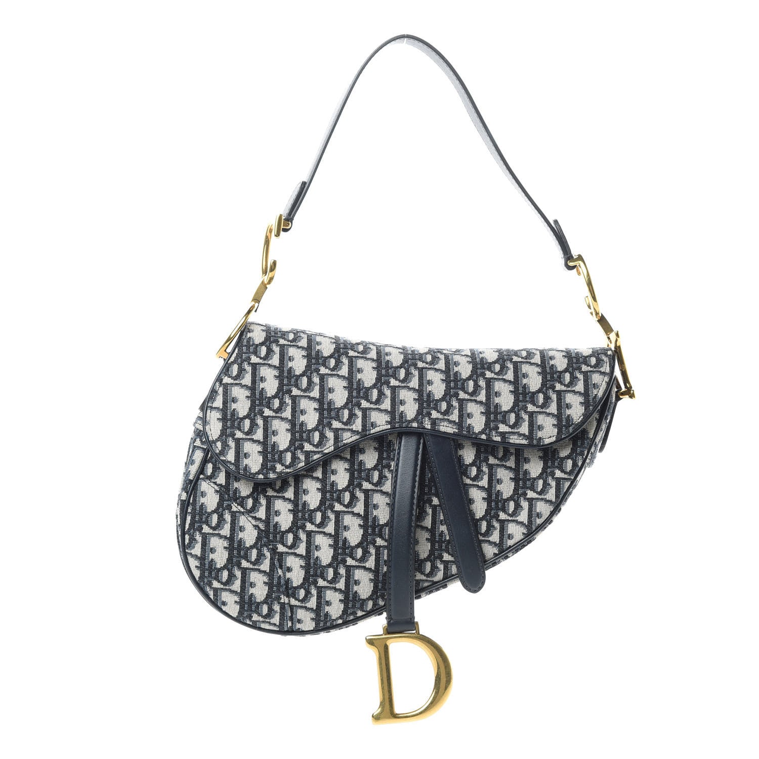 Christian Dior Oblique Saddle Bag Blue 1 of 10