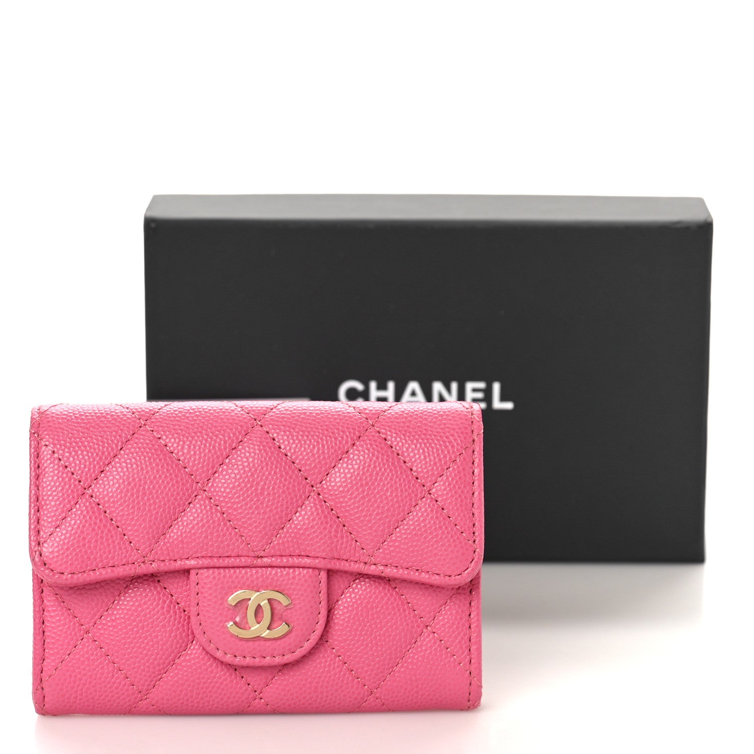 Chanel Caviar Quilted Flap Card Holder Pink 10 of 10