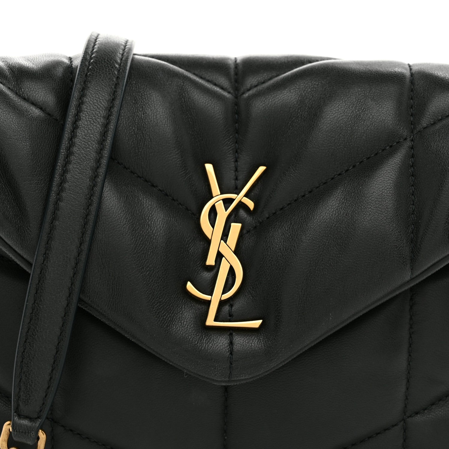 Saint Laurent Lambskin Quilted Toy Loulou Puffer Monogram Chain Satchel Vert Fonce 9 of 11