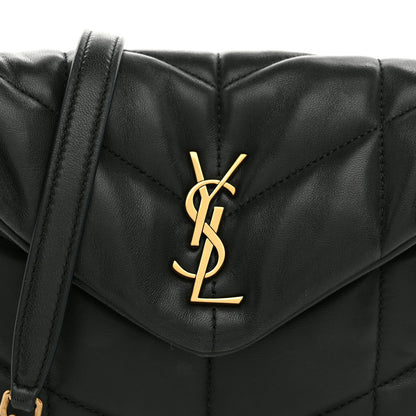 Saint Laurent Lambskin Quilted Toy Loulou Puffer Monogram Chain Satchel Vert Fonce 9 of 11